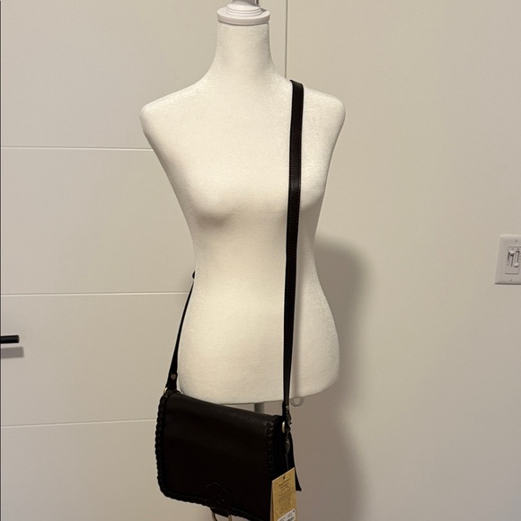 Patricia Nash Ilina Flap Chocolate Leather Crossbody Bag - Picture 3 of 7